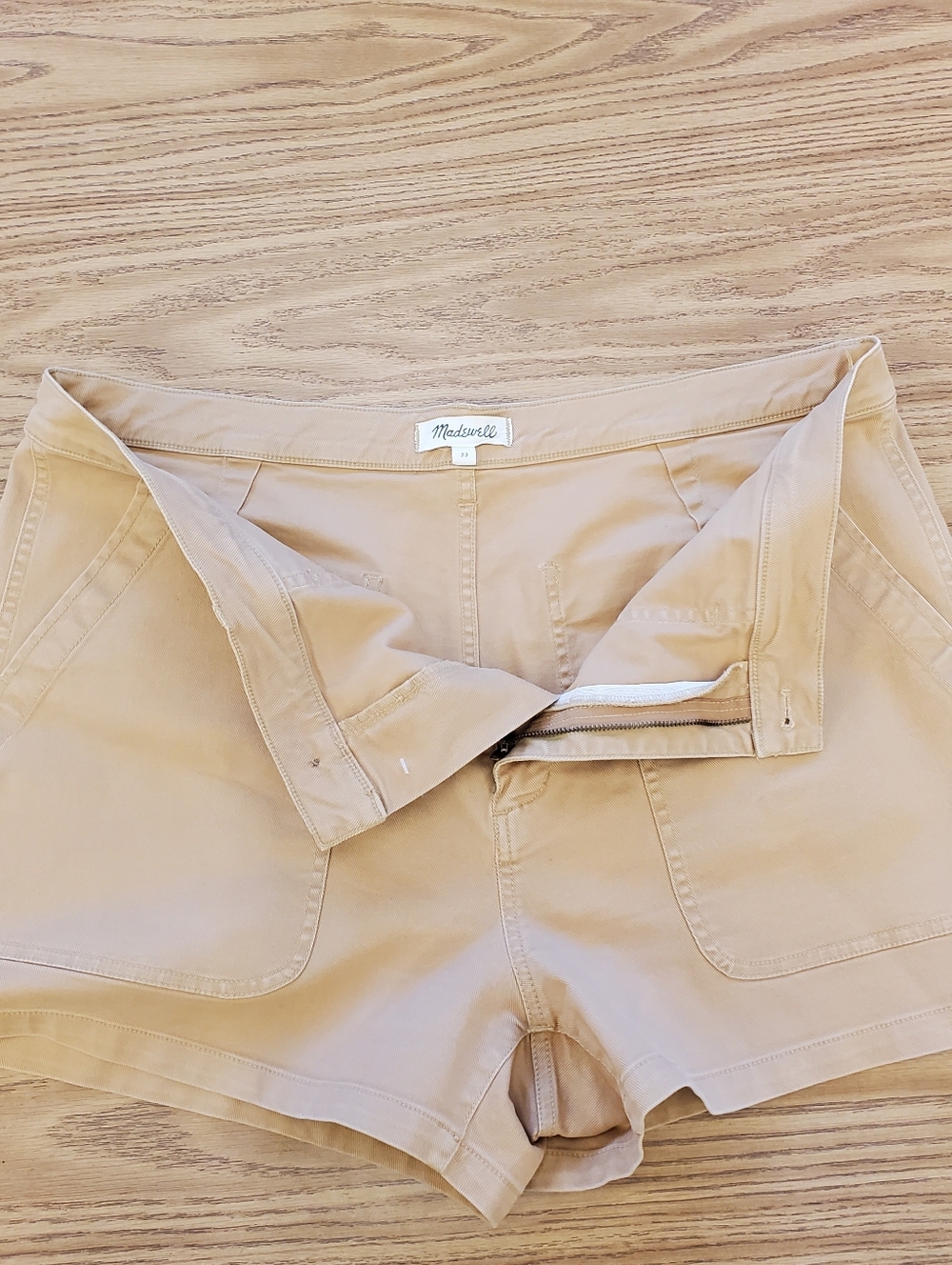 Madewell The Perfect Vibtage Fatique Tan High-Waist Shorts Size 33 - Picture 4 of 10